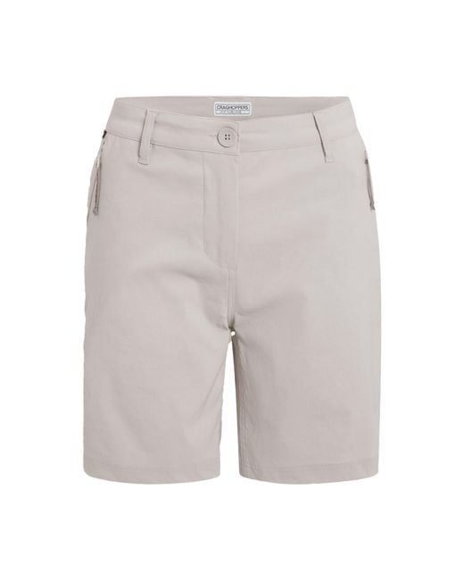 Craghoppers Gray Ladies Kiwi Pro Iii Casual Shorts (Oyster)