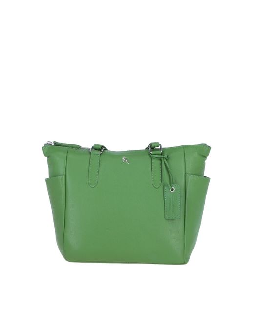 Ashwood Leather Green 'Oxford' Elegant Real Tote Bag