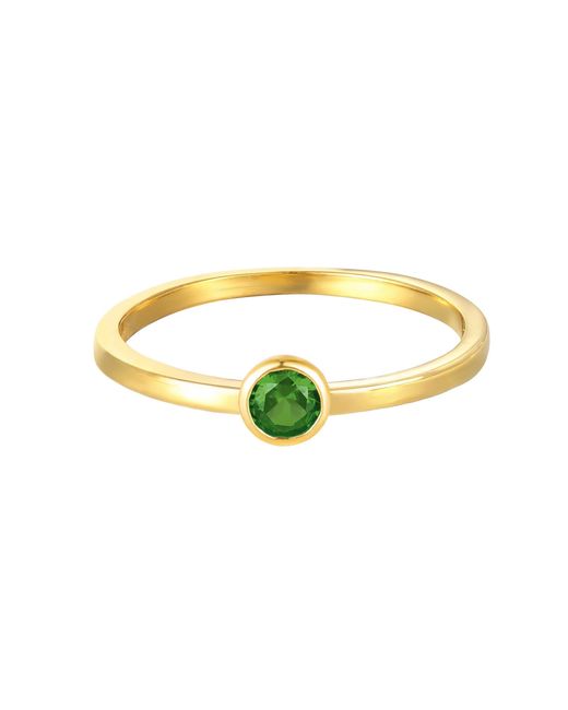 The Jewellery Stockroom Yellow Plated Birthstone Cz Rubover Ring