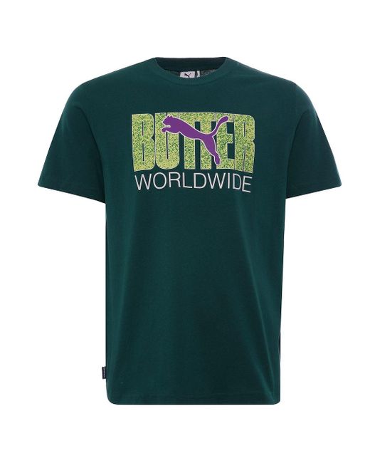 PUMA Green X Butter Goods Short Sleeve Crew Neck T-Shirt 532442 40 Cotton for men