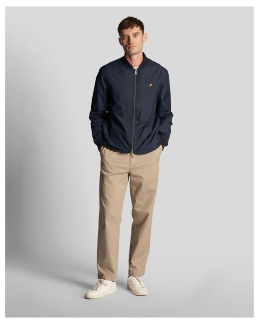 Lyle & Scott Blue Bomber Jacket Colour: Z271 Dark, Size: L for men