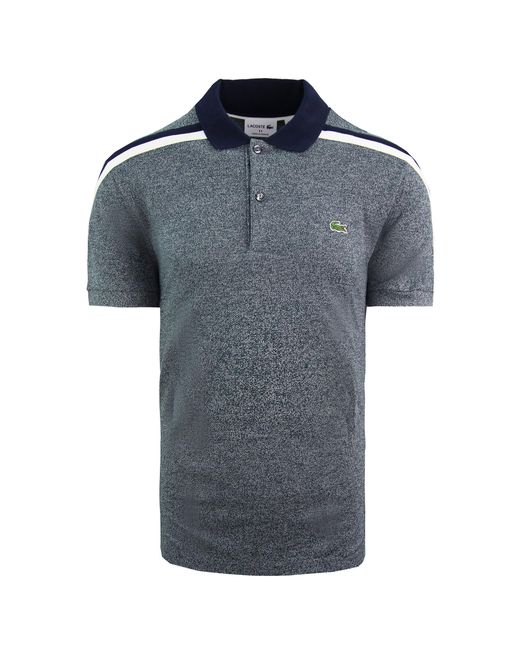 Lacoste Blue Taping Marl Polo Shirt Cotton for men
