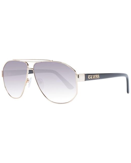 Guess White Aviator Sunglasses With Gradient Lenses