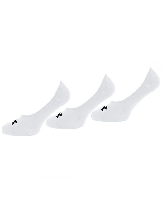 Under Armour White 3-Pack Ultra Low Socks for men