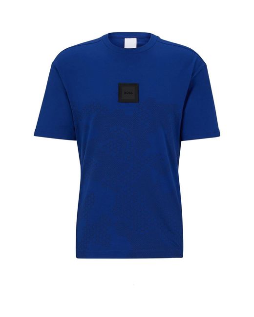 Boss Blue Crew Neck Short Sleeve Regular Fit T-Shirt for men