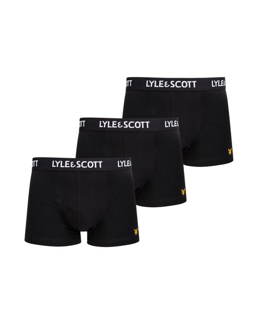 Lyle & Scott Black Barclay 3 Pack Trunks for men