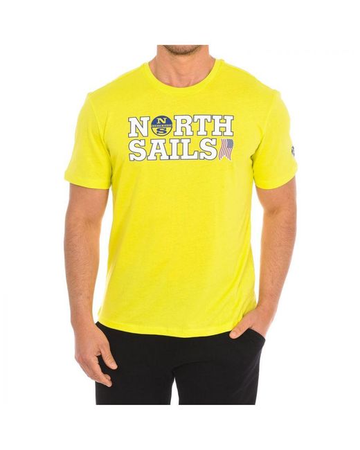North Sails Yellow Short Sleeve T-Shirt 9024110 for men