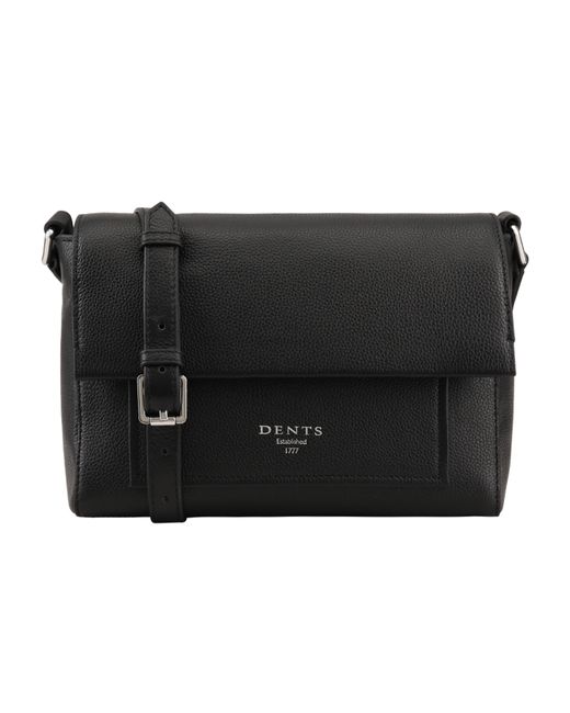 Dents Black Solano Leather Cross Body Bag