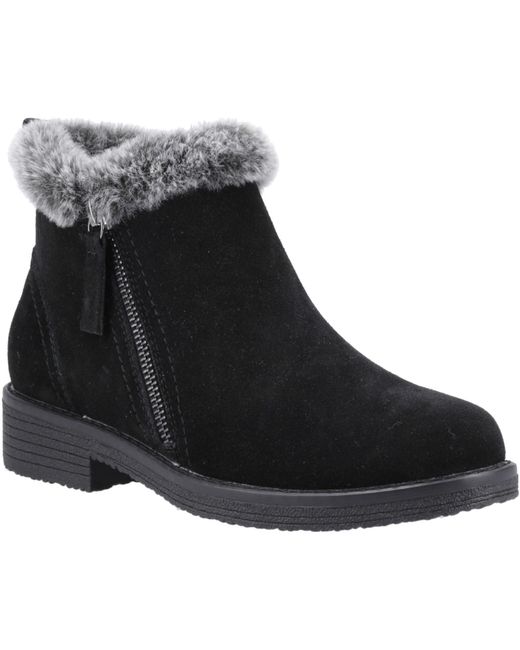 Hush Puppies Black Marnie Suede Winter Ankle Boots