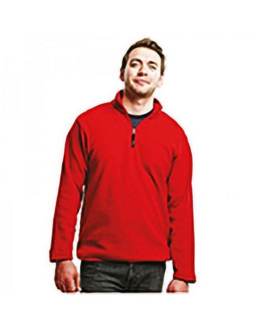 Regatta Red 170 Series Anti-Pill Zip Neck Micro Fleece (Classic) for men