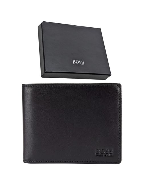 Boss Gray Wallet Genuine Leather Asolo Bifold Credit Cardholder New Gift for men