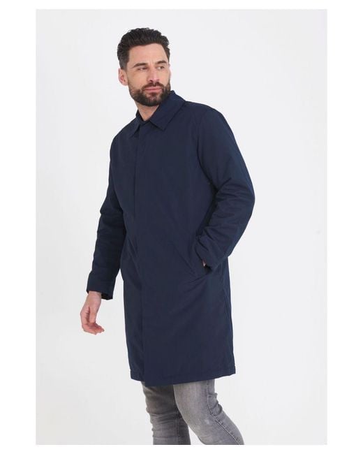 Carter & Jones Blue Fleece Lined Raincoat for men