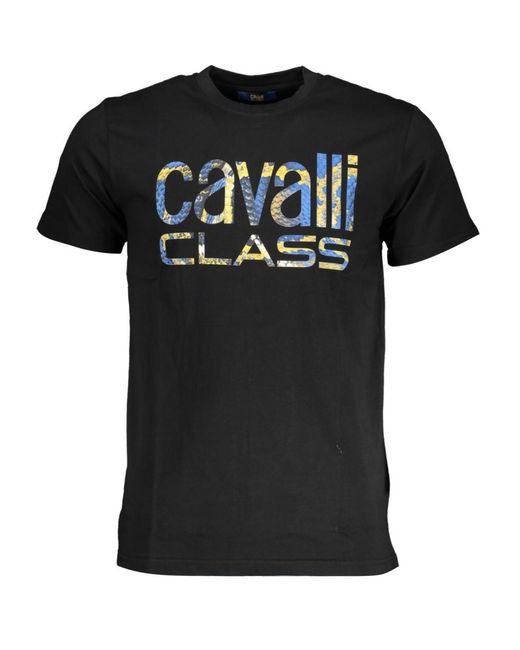 Roberto Cavalli Black Snake Skin Bold Logo T-Shirt for men