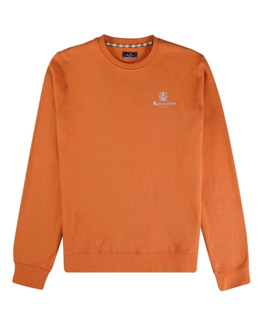 Aquascutum Orange Active Logo Sweatshirt Cotton for men
