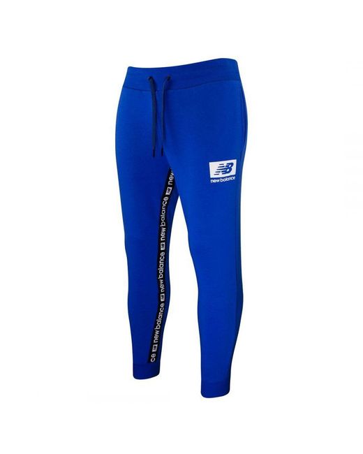 New Balance Blue Stretch Waist Essential Id Fleece Track Pants Mp13508 Lsb Cotton for men