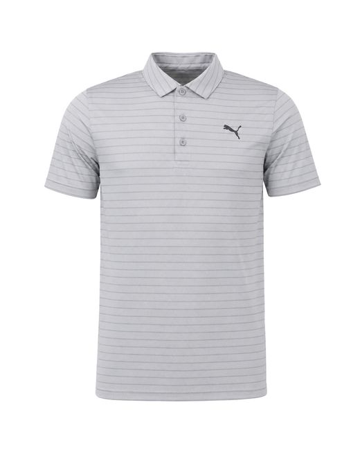 PUMA Gray Rotation Stripe Polo Shirt for men