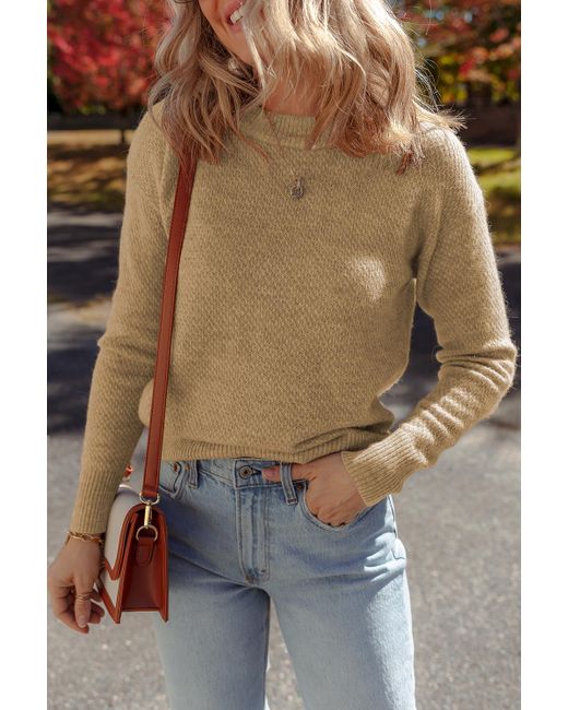 Azura Exchange Ronde Hals Gebreide Trui in het Brown