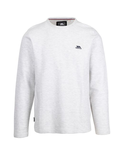 Trespass White Calverley Sweatshirt (Off Marl) for men