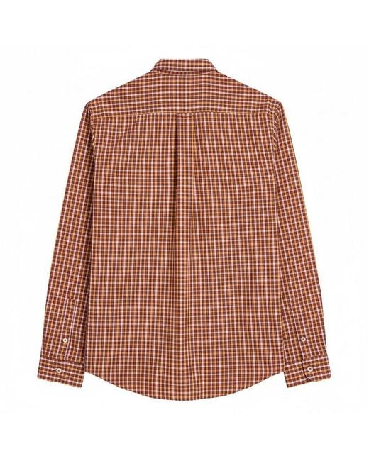 Ben Sherman Brown Signature House Check Long-Sleeved Shirt Cotton for men