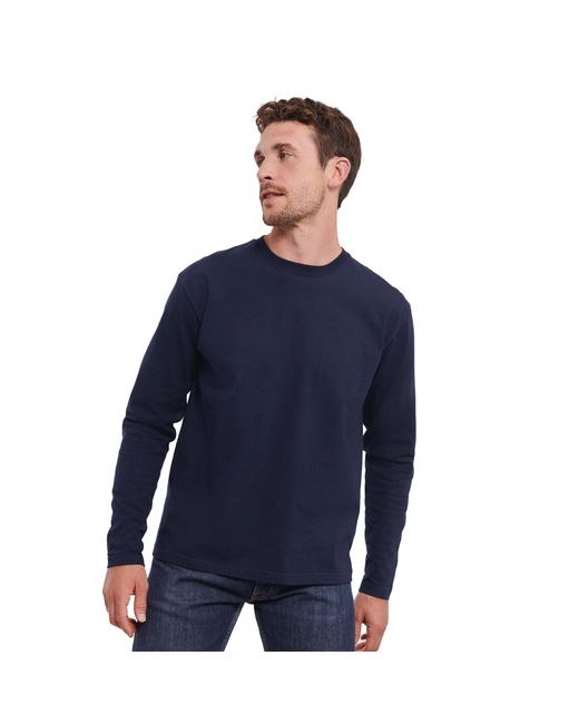 Russell Blue Classic Long-Sleeved T-Shirt (French) for men