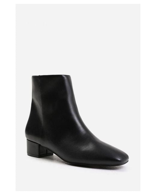 Where's That From Black Wheres 'Odetta' Low Block Heel Ankle Boot With Side Zip