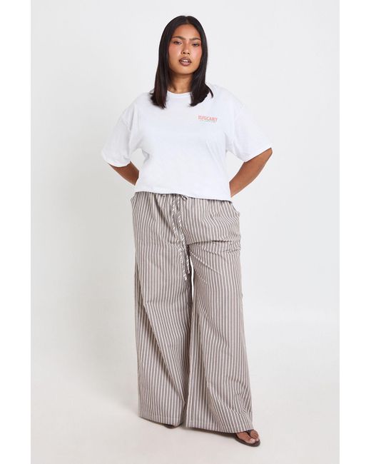 Boohoo Gray Plus Tuscany Printed T-Shirt