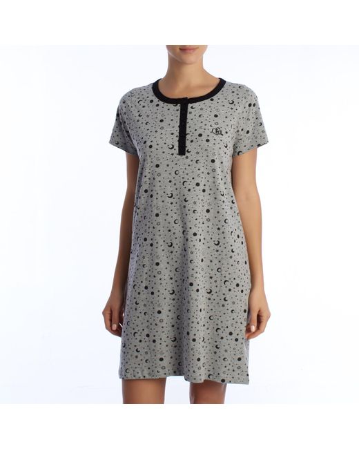 Kisses&Love Gray Short-Sleeved Summer Nightgown Kl45000