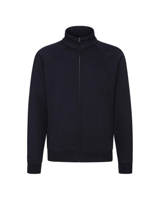 Fruit Of The Loom Blue Premium Sweat Jacket (Deep) for men