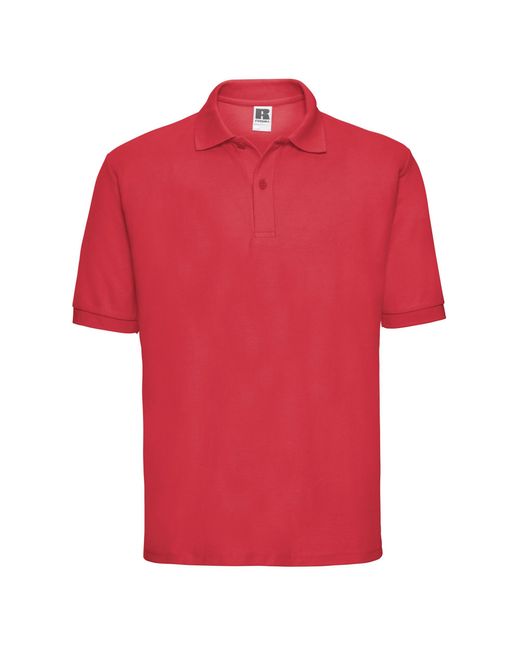 Russell Red Polycotton Pique Polo Shirt (Bright) for men