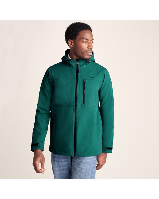 TOG24 Green Andro Hooded Waterproof Softshell Jacket for men