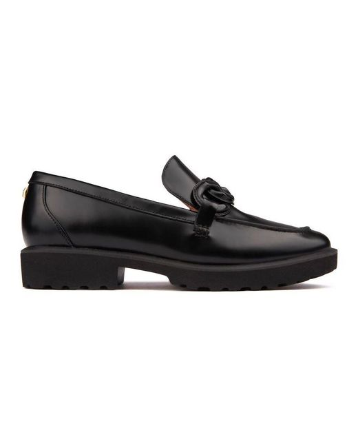 Cole Haan Black Geneva Chain Loafer Shoes