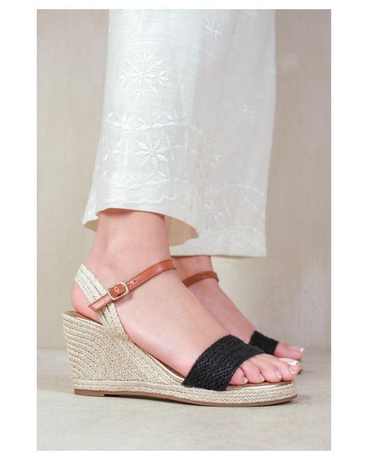 Where's That From Gray 'Tecy' Low Wedge Espadrille Sandals