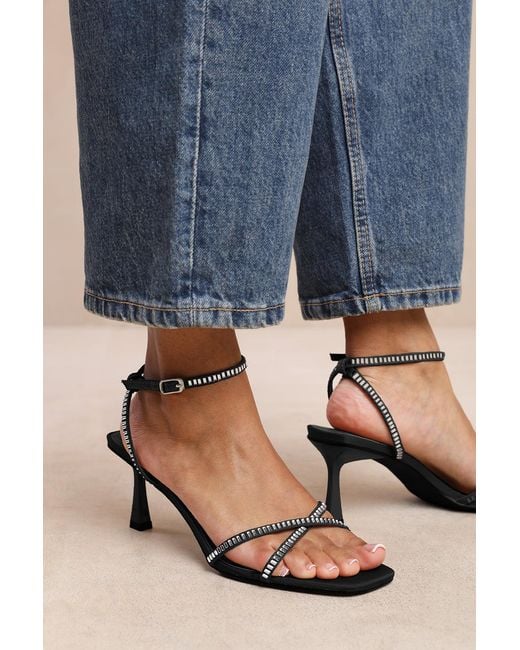 Where's That From Blue Wheres 'Luisa' Square Toe Low Block Heel