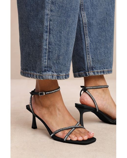 Where's That From Blue Wheres 'Luisa' Square Toe Low Block Heel