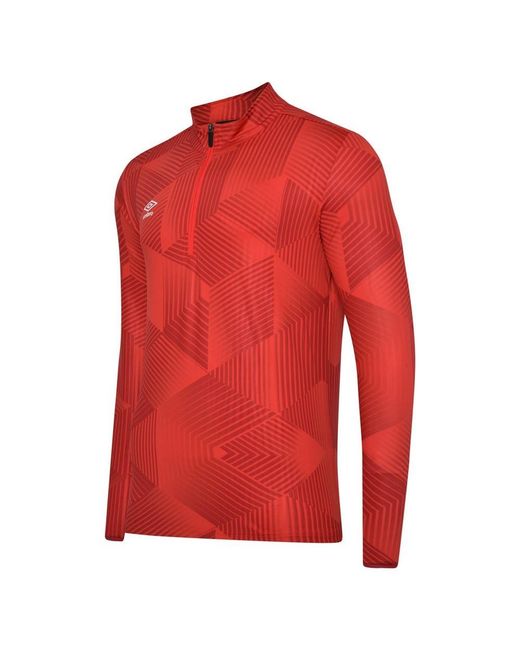 Umbro Red Maxium Quarter Zip Training Top (Vermillion) for men