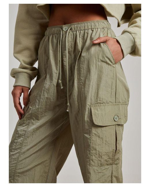 Pink Vanilla Green Parachute Cargo Pants
