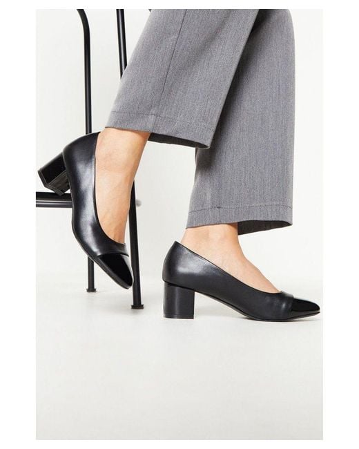 Wallis Gray Lucian Toe Cap Round Toe Medium Heel Court Shoes
