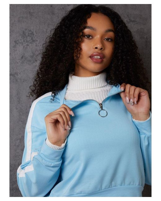 Pink Vanilla Blue Half Zip Up Sweatshirt