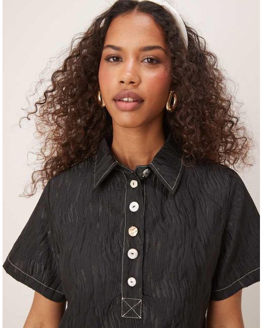 Ghospell Natural Gabby Mini Dress
