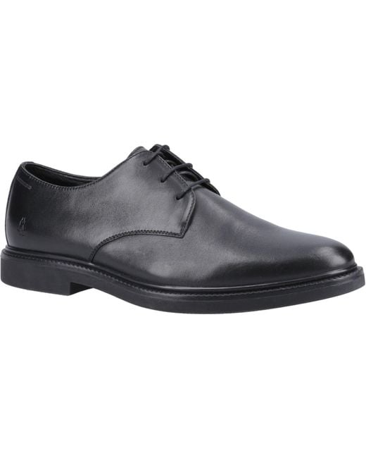 Hush Puppies Black Kye Leather Lace-Up Shoes for men