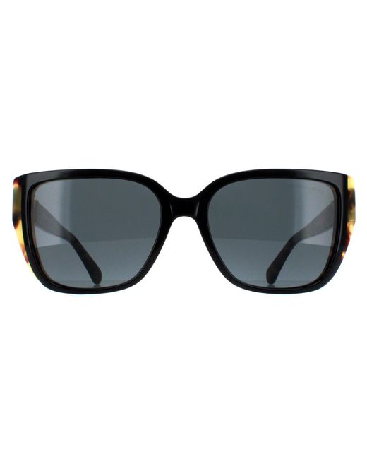 Michael Kors Black Rectangle Bi Layer Amber Tortoise Dark Mk2199 Acadia