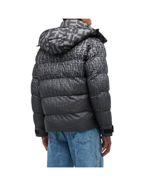 DIESEL Gray W-Step-Mon 0Weag Puffer Jacket Shell Down Padded Winter Outwear Coat for men