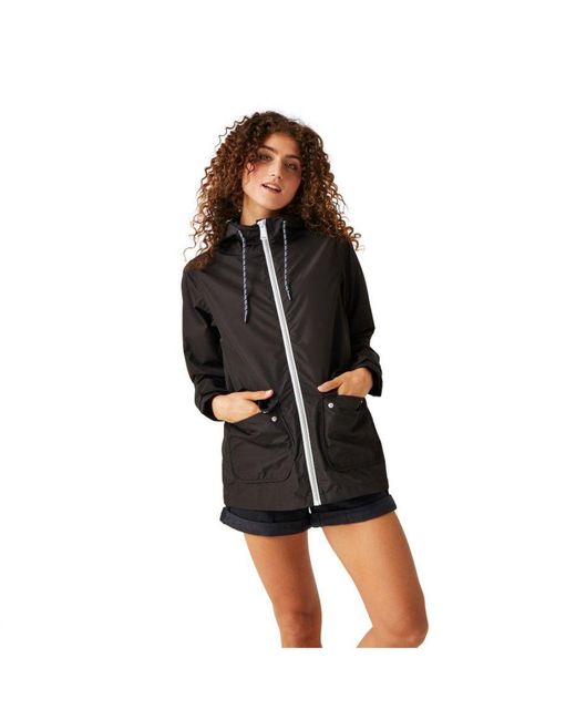 Regatta Black Bayletta Full Zip Hooded Rain Coat