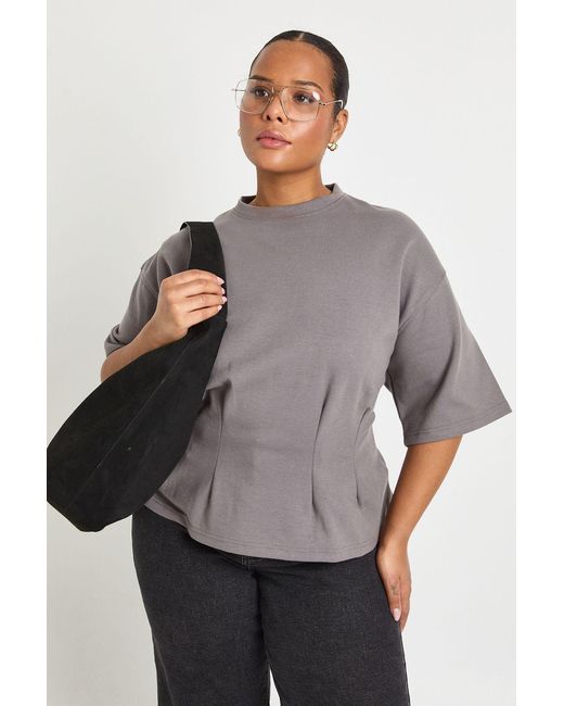 Boohoo Gray Plus Oversized Cinched T-Shirt