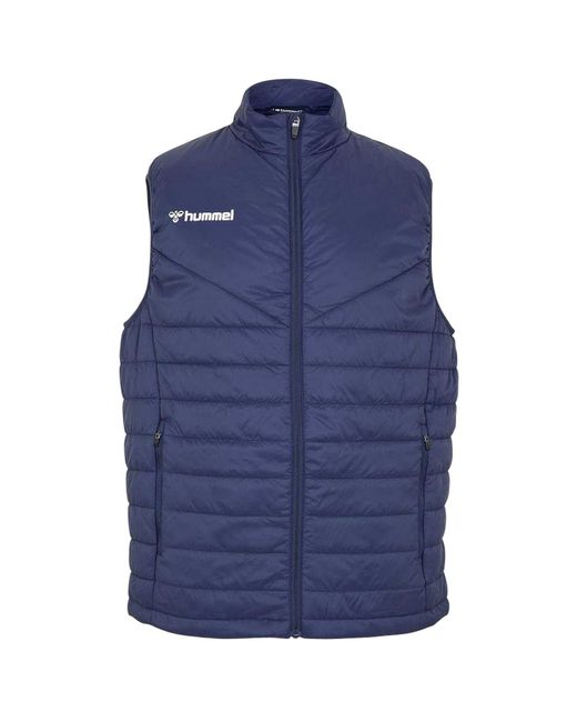 Hummel Blue Quilted Logo Gilet for men