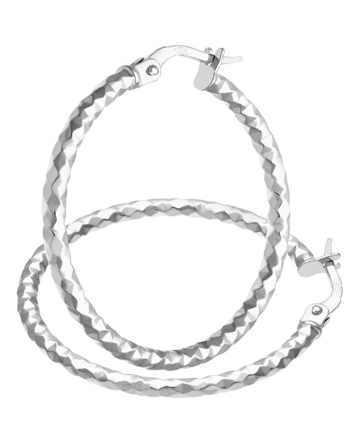 DIAMANT L'ÉTERNEL 9ct Witgouden Grote Diamantgeslepen Oorringen Met Een Diameter Van 25 Mm in het White voor heren