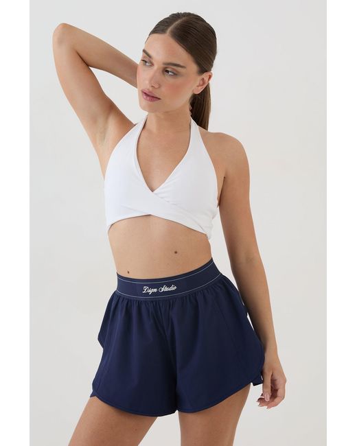 DSGN Studio Blue Ultra Sculpt Twist Front Light Support Sports Bra