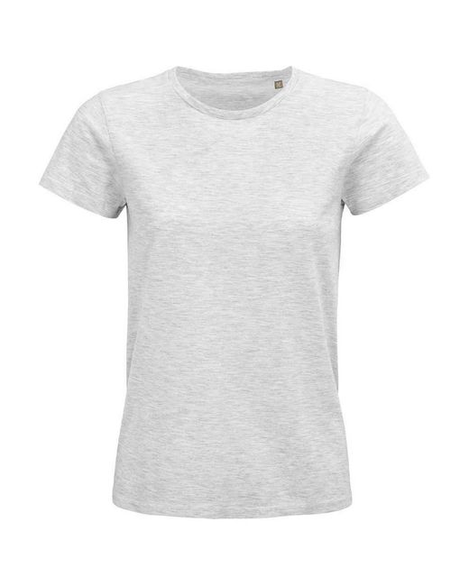 Sol's White Ladies Pioneer Organic T-Shirt (Ash)