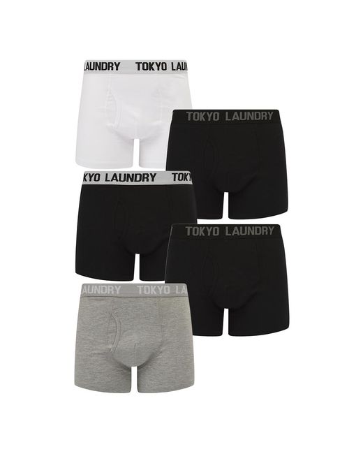Tokyo Laundry Black 5-Pack Cotton Boxers for men