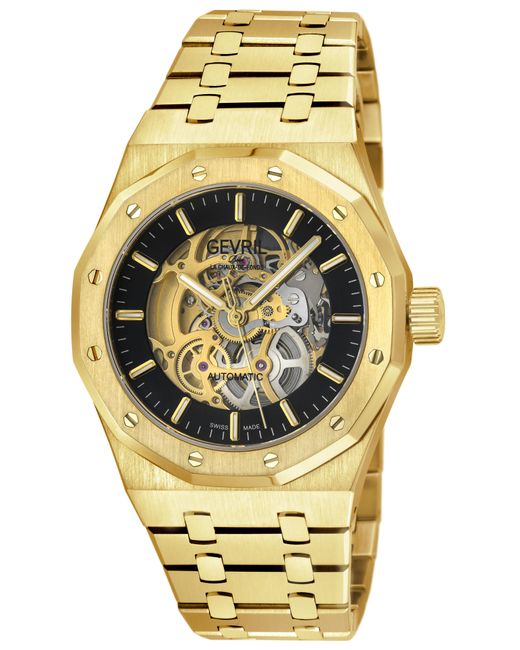 Gevril Metallic 49420B Gotham Swiss Made Automatic, Po24 Skeleton Watch